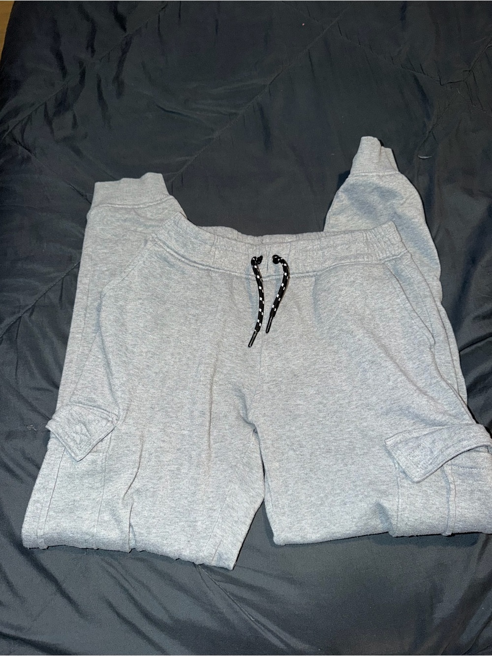 Hype Gray Kids Cargo Joggers with Drawstring